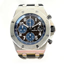 Audemars Piguet Royal Oak Offshore Chrono 26470ST.OO.A099CR.01.A Stainless Steel With Blue Rubber Watch Brown Arabic Dial 2019