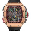 Richard Mille Automatic Winding Split-seconds Chronograph Rose Gold and Carbon TPT Skeleton Dial RM65-01