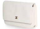 Chanel - Camellia Embossed Wallet on Chain White