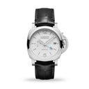 Panerai Luminor BiTempo PAM01367 40mm Stainless Steel with Black Leather Watch White Dial 2024