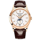 Patek Philippe Complications Annual Calendar 38.5mm 5396R-011 Rose Gold with Brown Leather Watch Silver Dial