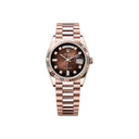 Rolex Day Date 36mm 128235-0037 Rose Gold with Brown ombré Diamond Dial Watch 2024