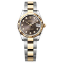 Rolex Steel and Yellow Gold 278273-0021 Datejust 31 Watch Fluted Bezel Dark Grey Diamond Dial Oyster Bracelet 2024