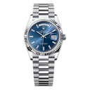 Rolex Day-Date 36mm 128236-0023 Platinum Blue Diamond Dial Presidential Watch 2024