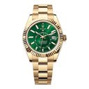 Rolex Sky-Dweller 336938-0007 Yellow Gold Fluted Bezel Oyster Bracelet Bright Green Dial Watch 2025