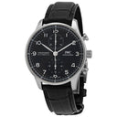 IWC Portugieser IW371609 Stainless Steel With Black Leather Watch Black Dial 2024