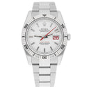 Rolex Datejust Turn-O-Graph 36mm White Dial Fluted Bezel Oyster Watch 116264