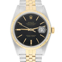 Rolex Datejust 36mm Two Tone Black lndex Dial Jubilee 16013 Circa 1987 Complete