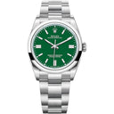 Rolex Oyster Perpetual Green Dial 126000-0005 36mm Stainless Steel Watch 2024