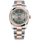 Rolex Datejust 36mm 126201 Oyster Stainless Steel & Rose Gold Wimbledon Roman Dial 2021