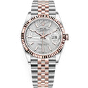 Rolex Datejust 36mm 126231-0031 Jubilee Stainless Steel & Rose Gold Silver Palm Index Dial 2024