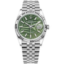 Rolex Datejust Green Palm Dial 36mm 126234-0047 Stainless Steel Jubilee Watch MINT 2022