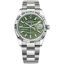 Rolex Datejust 36mm Stainless Steel Watch 126234-0048 Green Palm Index Dial Oyster Bracelet MINT 2021