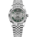 Rolex Datejust 36mm 126234-0045 Wimbledon Roman Dial Stainless Steel Jubilee Fluted Bezel Watch 2024