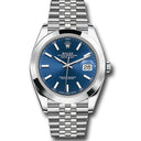 Rolex Datejust 41mm Blue Dial Domed Bezel 126300 Stainless Steel Jubilee Watch 2024