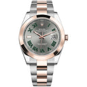 Rolex Datejust 41mm 126301-0015 Oyster Stainless Steel & Rose Gold Watch Wimbledon (Grey) Roman Dial 2024