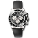 Rolex 126519LN White Gold Cosmograph Daytona Black Cerachrom Bezel Black And Steel Index Dial Watch 2024