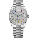 Rolex Day Date 128349rbr-0012 36mm Rose Gold with Pave Rainbow Diamond Dial Watch 2024