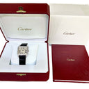 Cartier Santos Dumont Black WH100251 White Gold with Black Alligator Leather Watch