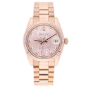 Rolex Datejust 31mm 178275F Fluted Bezel Pink Jubilee Motif Dial President Rose Gold Watch