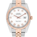 Rolex Datejust 36mm 116231-0060 White Diamond Dial Rose Gold & Stainless Steel Watch
