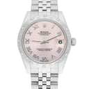 Rolex Ladies Datejust 178344 31mm Pink Dial Scattered Diamond Bezel Jubilee Band - 2017