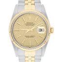 Rolex Datejust 36mm Two Tone Champagne Logo Dial Jubilee 16233 Circa - 1996