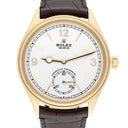 Rolex 1908 White Dial 18K Yellow Gold Watch Leather Strap 52508 Box/ Papers 2024