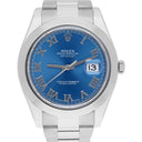 Rolex Datejust II 116300-0004 Steel Blue Roman Dial Oyster Bracelet Mens 41mm Watch