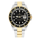 Rolex GMT Master II Black Dial Yellow Gold Steel Mens Watch 16713 Complete 2008