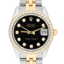 Rolex Datejust 31 mm Black Two Tone Ladies Watch Diamond Dial/Bezel Jubilee Band