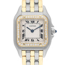 CARTIER PANTHERE STEEL YELLOW GOLD 3 ROW BRACELET DIAMOND LADIES WATCH 1057917