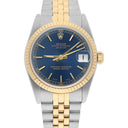 Rolex Datejust 31mm 68273 Blue Stick Stainless Steel/Yellow Gold Watch Circa 1993