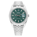 Rolex Datejust 41 126300-0022 Steel Green Motif Index Dial Mens Jubilee Watch Unworn