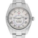 Rolex Sky Dweller 18k White Gold Ivory White Roman Dial 42mm Complete 326939