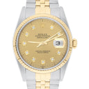 Rolex Datejust 36mm Two Tone Champagne Diamond Dial Jubilee 16233 Circa 1993
