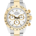Rolex Daytona 116523 Stainless Steel Yellow Gold White Dial Mens Watch