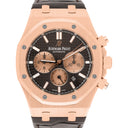 Audemars Piguet Royal Oak Chronograph 26331OR.OO.D821CR.01 Chocolate Dial Brown Leather Rose Gold Watch