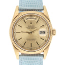 Rolex Day-Date 18238 36mm 18K Yellow Gold Fluted Bezel Champagne Dial Leather Strap