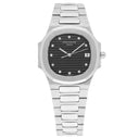 Patek Philippe Nautilus Quartz 33mm Black Dial Stainless Steel Watch 3900/1 Box and Papers