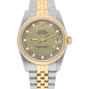 Rolex Datejust 31mm 68273 Champagne Houndstooth Diamond Dial Two Tone Watch Circa 1993