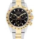 Rolex Daytona Stainless Steel Yellow Gold Black Dial Mens Watch 116523