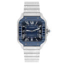 Cartier Santos De Cartier Blue Dial Stainless Steel Men's Watch WSSA0048 Complete