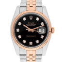 Rolex Datejust 36mm 116231 Black Diamond Dial Rose Gold & Stainless Steel Watch