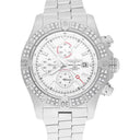 Breitling Super Avenger SS Chronograph White Index 48mm Diamond Bezel A13370