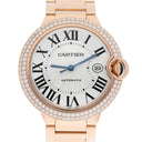 Cartier Ballon Bleu WE9008Z3 Rose Gold Silver Opaline Dial 42mm Watch - 2011