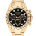 Rolex Cosmograph Daytona 126508-0003 Fixed Bezel  Black Diamond Dial Oyster Bracelet Yellow Gold Watch