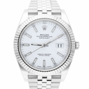 Rolex Datejust 41mm 126334-0010 18k White Gold Fluted Bezel Stainless Steel Jubilee White Dial 2017