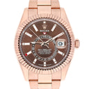 Rolex Sky-Dweller 336935-0006 Fluted Bezel Chocolate Index Dial Jubilee Bracelet Rose Gold Watch 2024