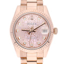 Rolex Datejust 31mm 178275F Fluted Bezel Pink Jubilee Motif Dial President Rose Gold Watch